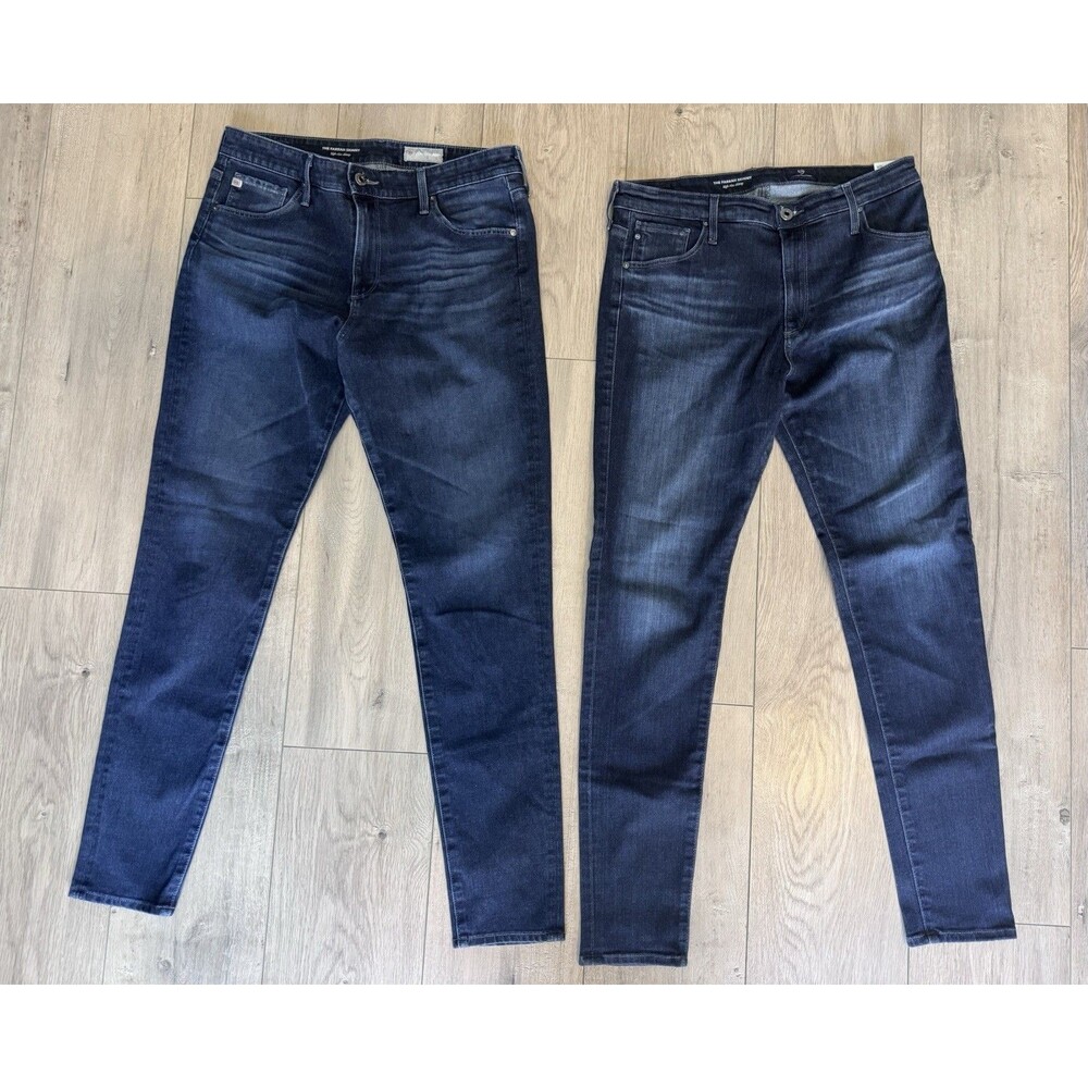 AG Adriano Goldschmied 32R Women Jeans The Farrah High Rise Skinny Bundle Of 2